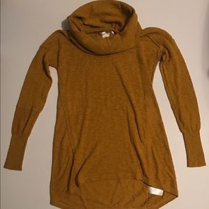 Longline mustard yellow knit sweater, size Small.